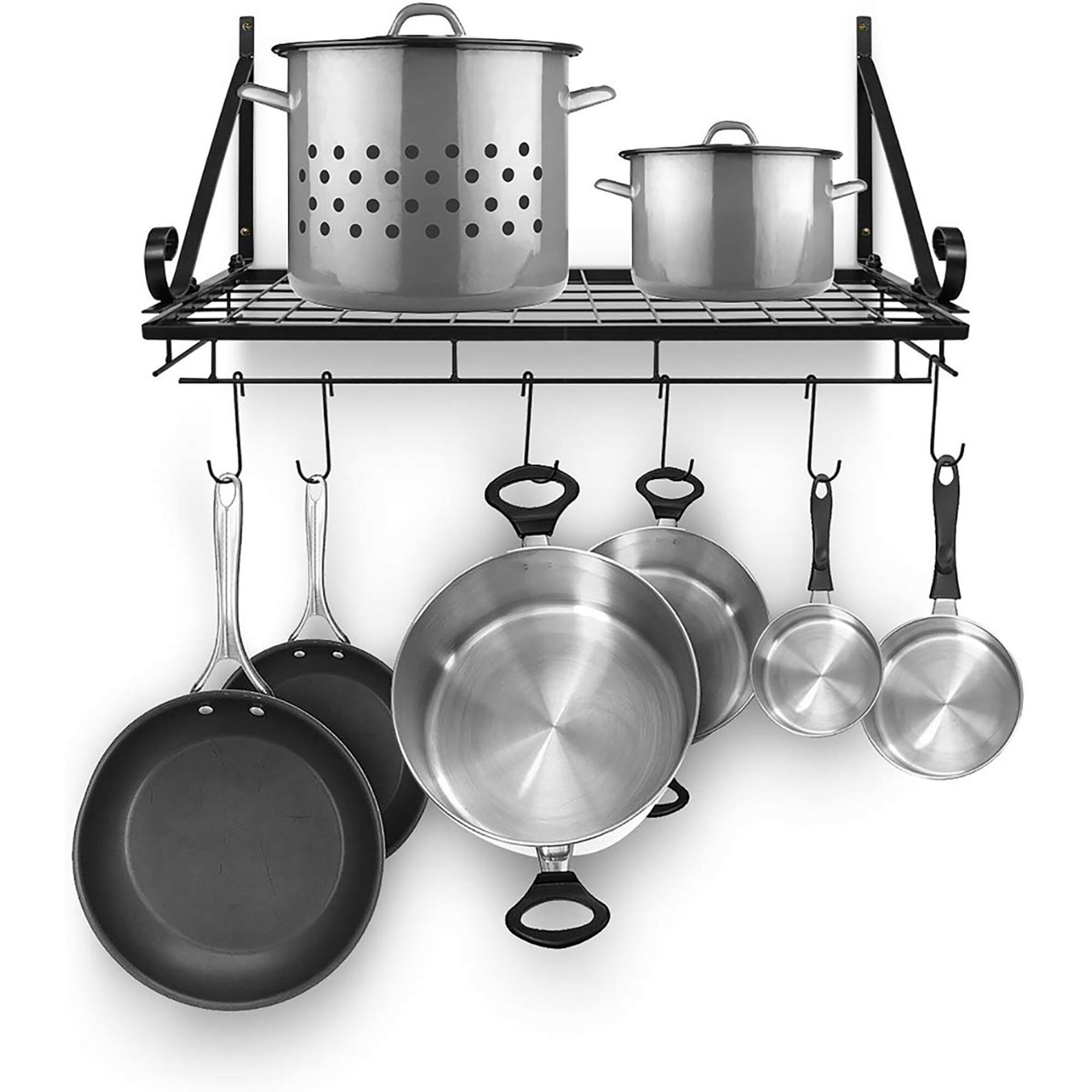 Sorbus 24.5" Black Wall Mounted Pot Rack